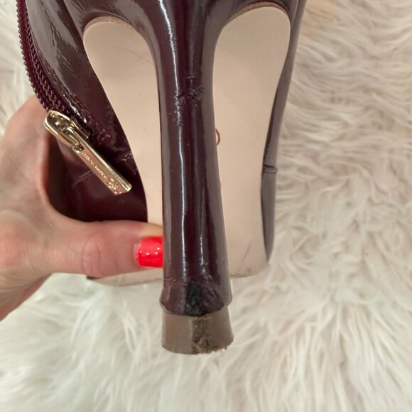 Jessica Simpson Glossy Maroon Heeled Boots - Picture 7 of 7